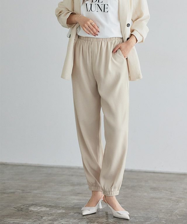 【ピエロ/Pierrot】のとろみジョガーパンツ インテリア・キッズ・メンズ・レディースファッション・服の通販 founy(ファニー) 　ファッション　Fashion　レディースファッション　Fashion for Women　パンツ　Pants & Trousers　とろみ　Fluid, Flowy Fabric　シューズ　Shoes, Footwear　シンプル　Simple, Minimal　プチプライス・低価格　Affordable / Budget Price　とろみジョガーパンツ|ID: prp329100004435874 ipo3291000000035495418