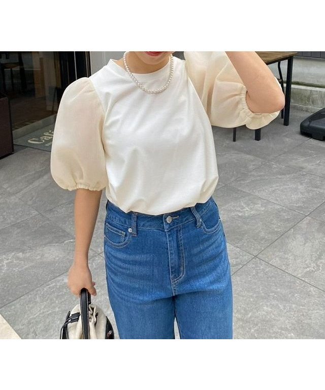 【ピエロ/Pierrot】のシアーダンボールドッキングフレアカットソー インテリア・キッズ・メンズ・レディースファッション・服の通販 founy(ファニー) 　ファッション　Fashion　レディースファッション　Fashion for Women　トップス・カットソー　Cut & Sew Tops　カットソー・ベーシックTシャツ　Cut-and-Sewn Tops / Stretch Tees & Basics　シアー　Sheer, See-Through　フェミニン　Feminine, Girly　フレア　Flare, Flared　プチプライス・低価格　Affordable / Budget Price　シアーダンボールドッキングフレアカットソー|ID: prp329100004441375 ipo3291000000035896296