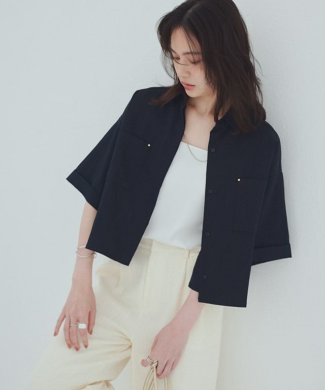 【ピエロ/Pierrot】のRASW クロップドワイドシャツ インテリア・キッズ・メンズ・レディースファッション・服の通販 founy(ファニー) 　ファッション　Fashion　レディースファッション　Ladies' Fashion Online　トップス・カットソー　Tops/Tshirt　シャツ/ブラウス　Shirts/Blouses　2025年　2025　2025春夏・S/S　Ss,Spring/Summer,2025　トレンド　Trend　プチプライス・低価格　Affordable　ポケット　Pocket　エレガント 上品　Elegant　[RASW]クロップドワイドシャツ|ID: prp329100004443453 ipo3291000000032076905