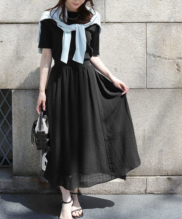 【ピエロ/Pierrot】のシアーチェックドッキングワンピース インテリア・キッズ・メンズ・レディースファッション・服の通販 founy(ファニー) 　ファッション　Fashion　レディースファッション　Fashion for Women　ワンピース　Dresses　カットソー　Cut and Sewn Top　トレンド　Trend, Trending Now　ドッキング　Docking, Mixed Material　プチプライス・低価格　Affordable / Budget Price　シアーチェックドッキングワンピース|ID: prp329100004450942 ipo3291000000036072622