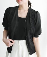 【ピエロ/Pierrot】のコード刺繍ニットカーディガン 人気、トレンドファッション・服の通販 founy(ファニー) ファッション Fashion レディースファッション Fashion for Women トップス・カットソー Cut & Sew Tops ニット Knit Tops & Sweaters カーディガン・羽織り Layered Style Cardigans カーディガン Cardigan, Knitwear プチプライス・低価格 Affordable / Budget Price 半袖 Short Sleeve, Half Sleeve |ID:prp329100004450943