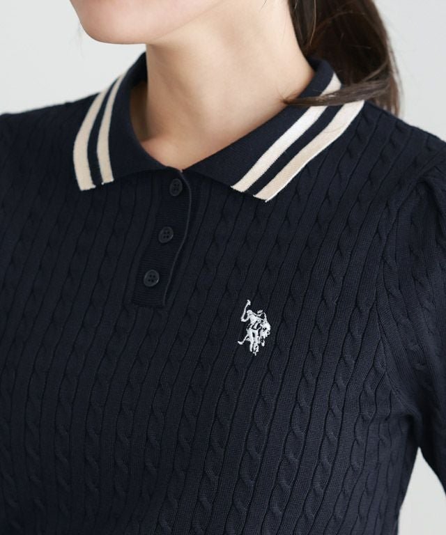 【ピエロ/Pierrot】の【U.S.POLO ASSN.】配色デザインポロニット 人気、トレンドファッション・服の通販 founy(ファニー) 　ファッション　Fashion　レディースファッション　Fashion for Women　トップス・カットソー　Cut & Sew Tops　ニット　Knit Tops & Sweaters　トレンド　Trend, Trending Now　フェミニン　Feminine, Girly　プチプライス・低価格　Affordable / Budget Price　今季　This Season, Current Season　 other-1|ID: prp329100004455119 ipo3291000000036072641