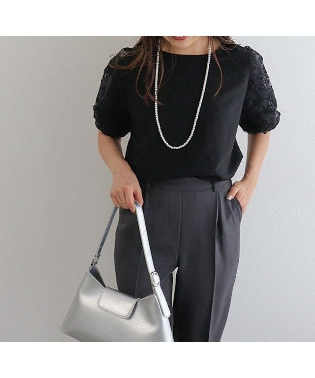 【ピエロ/Pierrot】の袖チュールレースブラウス 人気、トレンドファッション・服の通販 founy(ファニー) 　ファッション　Fashion　レディースファッション　Fashion for Women　トップス・カットソー　Cut & Sew Tops　シャツ・ブラウス・オフィスカジュアル　Elegant Blouses & Button-Ups　チュール　Tulip, Tulip Motif　トレンド　Trend, Trending Now　バランス　Balance, Style Balance　プチプライス・低価格　Affordable / Budget Price　ラウンド　Round, Round Neck　レース　Lace, Lace Fabric　 other-1|ID: prp329100004465010 ipo3291000000035896385