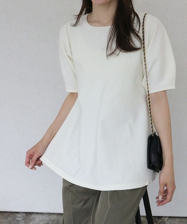 【ピエロ/Pierrot】の構築袖ペプラムニット インテリア・キッズ・メンズ・レディースファッション・服の通販 founy(ファニー) 　ファッション　Fashion　レディースファッション　Fashion for Women　トップス・カットソー　Cut & Sew Tops　ニット　Knit Tops & Sweaters　フェミニン　Feminine, Girly　プチプライス・低価格　Affordable / Budget Price　ペプラム　Peplum, Flared Hem　163cm / オフホワイト / M|ID: prp329100004465018 ipo3291000000036072749