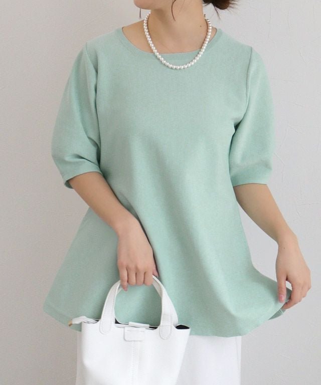 【ピエロ/Pierrot】の構築袖ペプラムニット インテリア・キッズ・メンズ・レディースファッション・服の通販 founy(ファニー) 　ファッション　Fashion　レディースファッション　Fashion for Women　トップス・カットソー　Cut & Sew Tops　ニット　Knit Tops & Sweaters　フェミニン　Feminine, Girly　プチプライス・低価格　Affordable / Budget Price　ペプラム　Peplum, Flared Hem　150cm / ライトミント / M|ID: prp329100004465018 ipo3291000000036072752