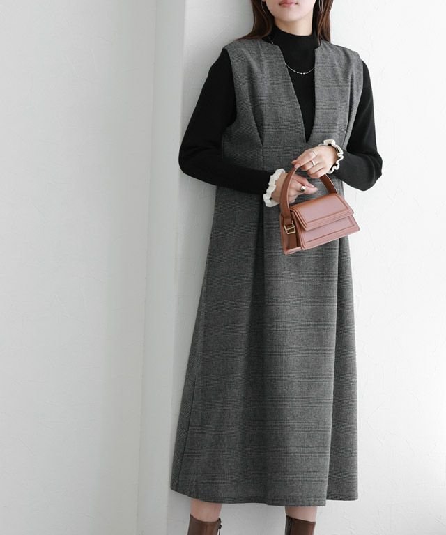 【ピエロ/Pierrot】の選べる柄タックジャンパースカート 人気、トレンドファッション・服の通販 founy(ファニー) 　ファッション　Fashion　レディースファッション　Fashion for Women　スカート　Skirts　インナー　Innerwear　カットソー　Cut and Sewn Top　チェック　Check, Plaid, Tartan　フレア　Flare, Flared　プチプライス・低価格　Affordable / Budget Price　 other-1|ID: prp329100004470332 ipo3291000000032969741