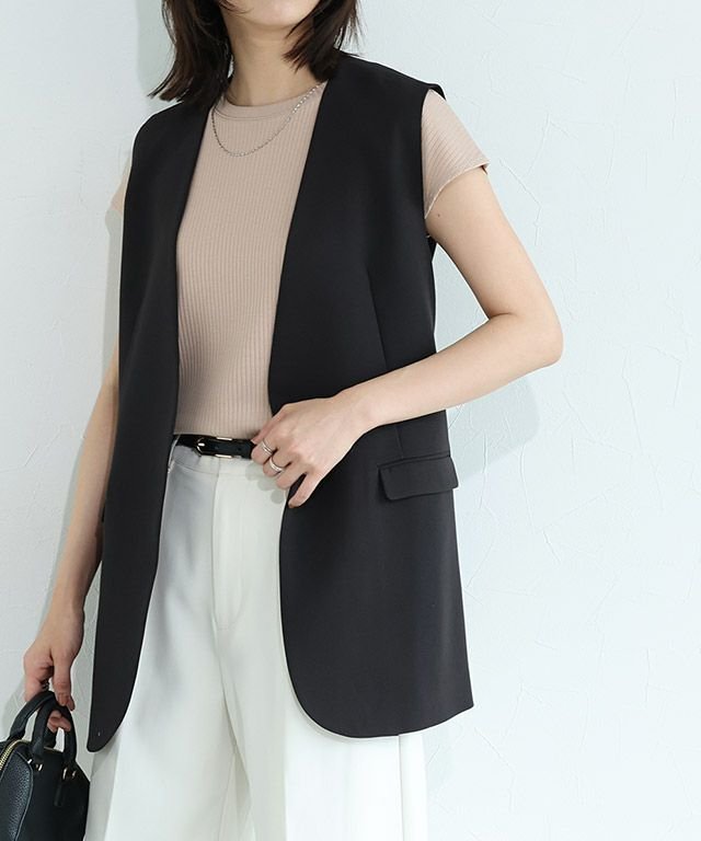 【ピエロ/Pierrot】のベルト付きノーカラージレ インテリア・キッズ・メンズ・レディースファッション・服の通販 founy(ファニー) https://founy.com/ ファッション Fashion レディースファッション WOMEN アウター Coat Outerwear トップス・カットソー Tops/Tshirt ベスト/ジレ Gilets/Vests ベルト Belts 2025年 2025 2025春夏・S/S Ss,Spring/Summer,2025 シンプル Simple プチプライス・低価格 Affordable |ID: prp329100004475665 ipo3291000000031756247