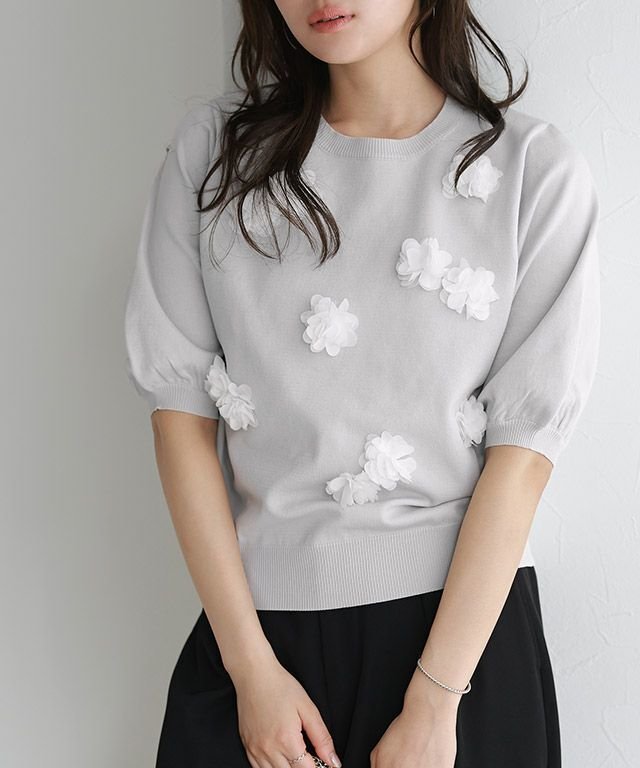 【ピエロ/Pierrot】のフラワーモチーフニット インテリア・キッズ・メンズ・レディースファッション・服の通販 founy(ファニー) https://founy.com/ ファッション Fashion レディースファッション WOMEN トップス・カットソー Tops/Tshirt ニット Knit Tops 花柄・フラワープリント・モチーフ Flower Patterns 2025年 2025 2025春夏・S/S Ss,Spring/Summer,2025 シンプル Simple スリーブ Sleeve チュール Tulle プチプライス・低価格 Affordable ランダム Random |ID: prp329100004475672 ipo3291000000031554441