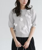 【ピエロ/Pierrot】のフラワーモチーフニット【SAORIさんコラボカラーアイテム】 166cm / ライトグレー / M|ID:prp329100004475672