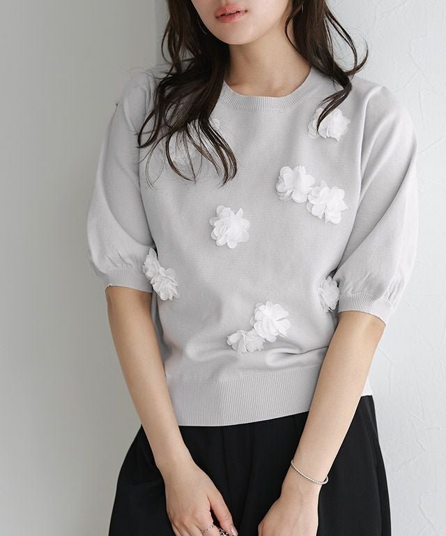 【ピエロ/Pierrot】のフラワーモチーフニット 人気、トレンドファッション・服の通販 founy(ファニー) ファッション Fashion レディースファッション Fashion for Women トップス・カットソー Cut & Sew Tops ニット Knit Tops & Sweaters 花柄・フラワープリント・モチーフ Floral Prints & Motifs / Flower Pattern Tops シンプル Simple, Minimal スリーブ Sleeve, Long Sleeve / Short Sleeve チュール Tulip, Tulip Motif プチプライス・低価格 Affordable / Budget Price ランダム Random, Irregular other-1|ID: prp329100004475672 ipo3291000000035896403