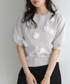 【ピエロ/Pierrot】のフラワーモチーフニット ライトグレー|ID:prp329100004475672