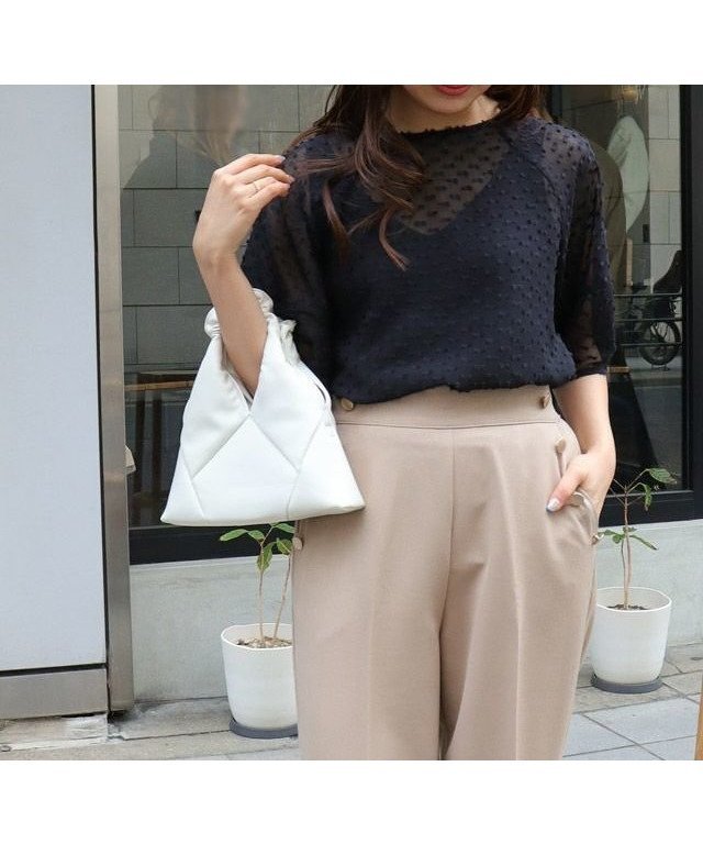 【ピエロ/Pierrot】のリボンフリンジジャカードブラウス インテリア・キッズ・メンズ・レディースファッション・服の通販 founy(ファニー) 　ファッション　Fashion　レディースファッション　Fashion for Women　トップス・カットソー　Cut & Sew Tops　シャツ・ブラウス・オフィスカジュアル　Elegant Blouses & Button-Ups　シアー　Sheer, See-Through　シンプル　Simple, Minimal　フェミニン　Feminine, Girly　プチプライス・低価格　Affordable / Budget Price　157cm / ブラック / M|ID: prp329100004475681 ipo3291000000035896465