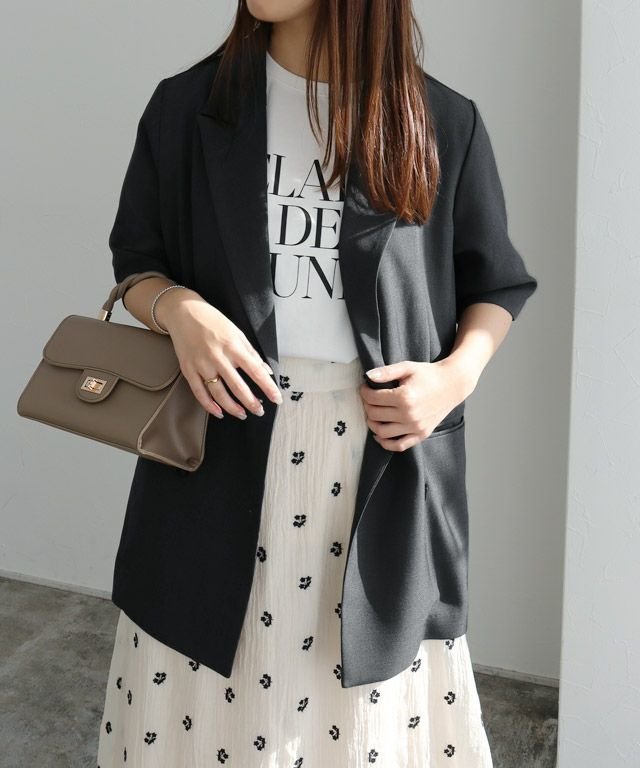 【ピエロ/Pierrot】の選べる接触冷感ハーフスリーブジャケット 人気、トレンドファッション・服の通販 founy(ファニー) 　ファッション　Fashion　レディースファッション　WOMEN　アウター　Coat Outerwear　ジャケット　Jackets　送料無料　Free Shipping　2025年　2025　2025春夏・S/S　Ss,Spring/Summer,2025　ジャケット　Jacket　ダブル　Double　テーラード　Tailored　プチプライス・低価格　Affordable　リネン　Linen　夏　Summer　 other-1|ID: prp329100004481049 ipo3291000000031591335