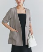 【ピエロ/Pierrot】の選べる接触冷感ハーフスリーブジャケット 人気、トレンドファッション・服の通販 founy(ファニー) ファッション Fashion レディースファッション Fashion for Women アウター Coat / Outerwear Collection レディースジャケット・軽アウター Jackets ジャケット Jacket, Outerwear ダブル Double, Double-Breasted テーラード Tailored, Tailored Fit プチプライス・低価格 Affordable / Budget Price リネン Linen, Linen Fabric 夏 Summer thumbnail 167cm / B / 杢グレージュ / M|ID: prp329100004481049 ipo3291000000036072901