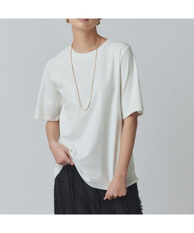 【ピエロ/Pierrot】のRASW コーマコットン五分袖Tシャツ インテリア・キッズ・メンズ・レディースファッション・服の通販 founy(ファニー) ファッション Fashion レディースファッション Fashion for Women トップス・カットソー Cut & Sew Tops シャツ・ブラウス・オフィスカジュアル Elegant Blouses & Button-Ups ロングTシャツ・Tシャツ Longline T-Shirts & Tees プチプライス・低価格 Affordable / Budget Price エレガント 上品 Elegant 166cm / オフホワイト / M|ID: prp329100004485682 ipo3291000000036072975