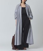 【ピエロ/Pierrot】のRASW ボリュームシャツワンピース 166cm / オフホワイト×ネイビー / M|ID: prp329100004485687 ipo3291000000032389600