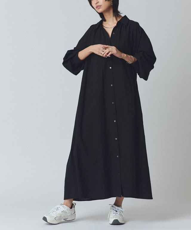 【ピエロ/Pierrot】のRASW ボリュームシャツワンピース インテリア・キッズ・メンズ・レディースファッション・服の通販 founy(ファニー) 　ファッション　Fashion　レディースファッション　Fashion for Women　ワンピース　Dresses　シャツワンピース / 1枚で着映えコーデ　Shirt Dresses　プチプライス・低価格　Affordable / Budget Price　リゾート　Resort, Vacation Style　ワッシャー　Washer, Crinkled Finish　無地　Plain, Solid Color　166cm / ブラック / M|ID: prp329100004485687 ipo3291000000035481220