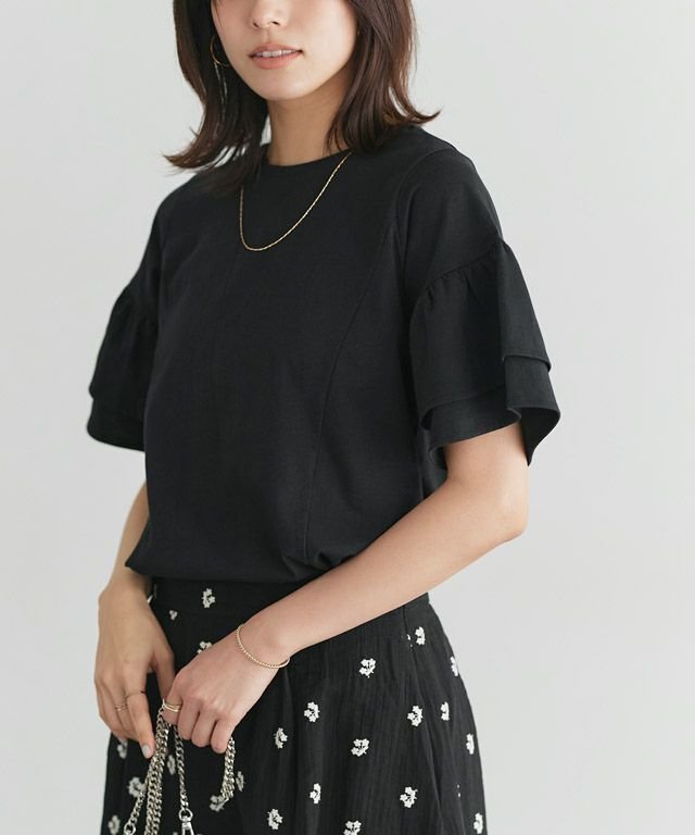 【ピエロ/Pierrot】の【イージーケア】袖フリルデザイントップス インテリア・キッズ・メンズ・レディースファッション・服の通販 founy(ファニー) https://founy.com/ ファッション Fashion レディースファッション WOMEN トップス・カットソー Tops/Tshirt 送料無料 Free Shipping 2025年 2025 2025春夏・S/S Ss,Spring/Summer,2025 シンプル Simple フェミニン Feminine フレア Flare プチプライス・低価格 Affordable エレガント 上品 Elegant 切替 Switching |ID: prp329100004487508 ipo3291000000031634868