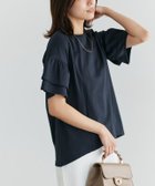 【ピエロ/Pierrot】の【イージーケア】袖フリルデザイントップス 167cm / ネイビー / M|ID: prp329100004487508 ipo3291000000032402490