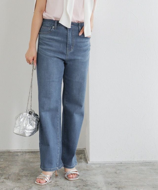 【ピエロ/Pierrot】の接触冷感ストレッチストレートデニム 人気、トレンドファッション・服の通販 founy(ファニー) 　ファッション　Fashion　レディースファッション　Fashion for Women　パンツ　Pants & Trousers　ストレッチ　Stretch, Stretchy Fabric　ストレート　Straight, Straight Cut　デニム　Denim, Jeans Material　フィット　Fit, Slim Fit　プチプライス・低価格　Affordable / Budget Price　夏　Summer　 other-1|ID: prp329100004498039 ipo3291000000036073115