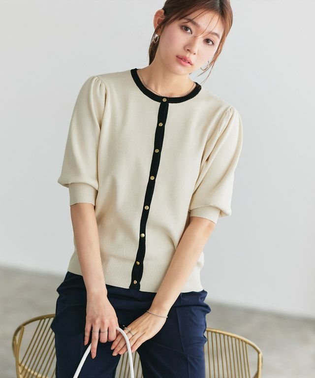 【ピエロ/Pierrot】の多機能バイカラーパフニットカーディガン インテリア・キッズ・メンズ・レディースファッション・服の通販 founy(ファニー) ファッション Fashion レディースファッション Fashion for Women トップス・カットソー Cut & Sew Tops ニット Knit Tops & Sweaters カーディガン・羽織り Layered Style Cardigans ウォッシャブル Machine Washable ギャザー Gathered, Ruffled フェミニン Feminine, Girly プチプライス・低価格 Affordable / Budget Price ベーシック Basic, Essential エレガント 上品 Elegant 抗菌 Antibacterial, Bacteria-Resistant 166cm / アイボリー×ブラック / M|ID: prp329100004498041 ipo3291000000036123197