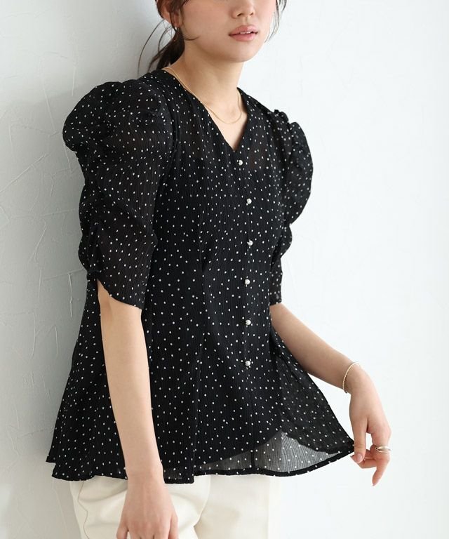 【ピエロ/Pierrot】のドット楊柳ウエストタックブラウス インテリア・キッズ・メンズ・レディースファッション・服の通販 founy(ファニー) https://founy.com/ ファッション Fashion レディースファッション WOMEN トップス・カットソー Tops/Tshirt シャツ/ブラウス Shirts/Blouses 2025年 2025 2025春夏・S/S Ss,Spring/Summer,2025 ギャザー Gather シアー Sheer ドット Dot フェミニン Feminine プチプライス・低価格 Affordable ペプラム Peplum |ID: prp329100004503385 ipo3291000000031780801