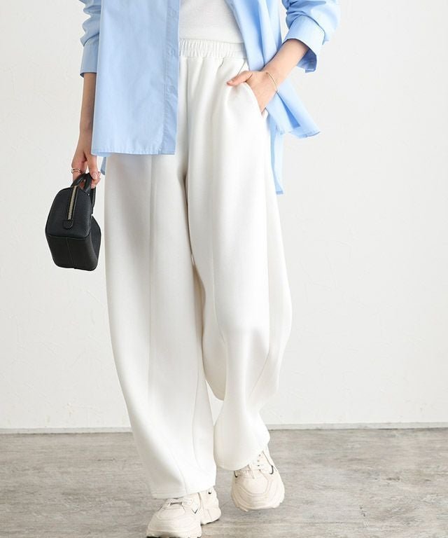 【ピエロ/Pierrot】のダンボールスウェットカーブパンツ インテリア・キッズ・メンズ・レディースファッション・服の通販 founy(ファニー) ファッション Fashion レディースファッション Fashion for Women パンツ Pants & Trousers スウェット / スエット Sweatshirt, Sweatwear センター Center, Center Line プチプライス・低価格 Affordable / Budget Price 166cm / オフホワイト / M|ID: prp329100004503386 ipo3291000000036073130