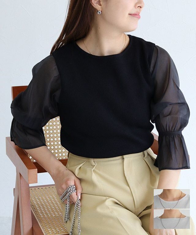 【ピエロ/Pierrot】のネックが選べるシアードッキングキャンディースリーブニット 人気、トレンドファッション・服の通販 founy(ファニー) ファッション Fashion レディースファッション Fashion for Women トップス・カットソー Cut & Sew Tops ニット Knit Tops & Sweaters シアー Sheer, See-Through シンプル Simple, Minimal スリーブ Sleeve, Long Sleeve / Short Sleeve ドッキング Docking, Mixed Material フェミニン Feminine, Girly プチプライス・低価格 Affordable / Budget Price エレガント 上品 Elegant other-1|ID: prp329100004503387 ipo3291000000032040008