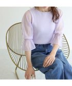 【ピエロ/Pierrot】のネックが選べるシアードッキングキャンディースリーブニット 163cm / ボートネック/ ラベンダー / M|ID: prp329100004503387 ipo3291000000032040018