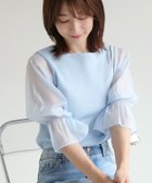 【ピエロ/Pierrot】のネックが選べるシアードッキングキャンディースリーブニット 人気、トレンドファッション・服の通販 founy(ファニー) ファッション Fashion レディースファッション Fashion for Women トップス・カットソー Cut & Sew Tops ニット Knit Tops & Sweaters シアー Sheer, See-Through シンプル Simple, Minimal スリーブ Sleeve, Long Sleeve / Short Sleeve ドッキング Docking, Mixed Material フェミニン Feminine, Girly プチプライス・低価格 Affordable / Budget Price エレガント 上品 Elegant thumbnail 163cm / ボートネック / ライトブルー / M|ID: prp329100004503387 ipo3291000000036073151