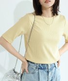 【ピエロ/Pierrot】の【キシリトール加工】袖が選べるリブカットソー 167cm / イエロー / 五分袖 / M|ID: prp329100004503398 ipo3291000000031780895