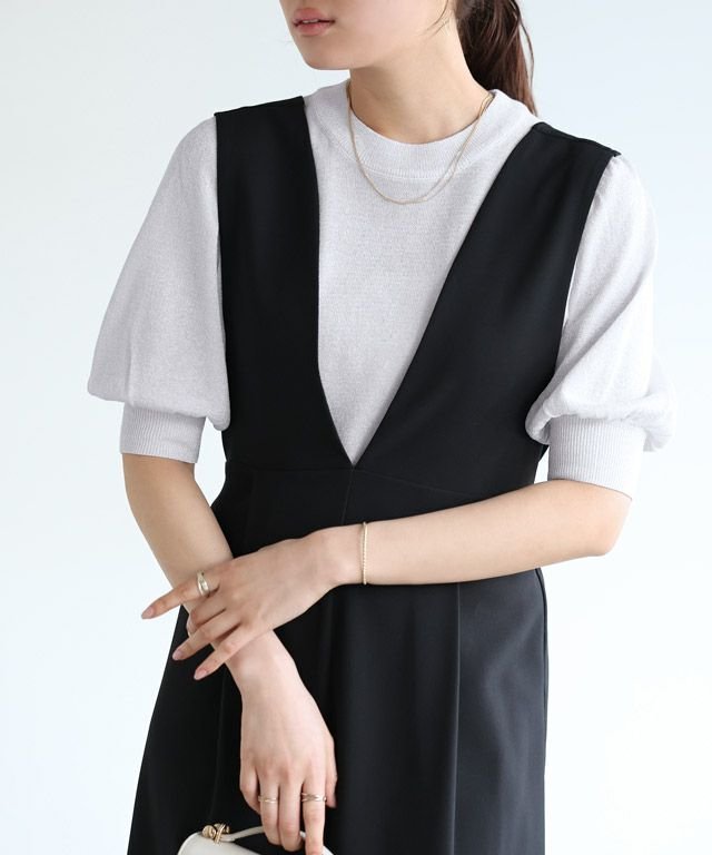 【ピエロ/Pierrot】の袖ボリュームラメシアーニット インテリア・キッズ・メンズ・レディースファッション・服の通販 founy(ファニー) https://founy.com/ ファッション Fashion レディースファッション WOMEN トップス・カットソー Tops/Tshirt ニット Knit Tops 2025年 2025 2025春夏・S/S Ss,Spring/Summer,2025 インナー Inner キャミワンピース Cami Dress シンプル Simple トレンド Trend フェミニン Feminine プチプライス・低価格 Affordable |ID: prp329100004508250 ipo3291000000031825620