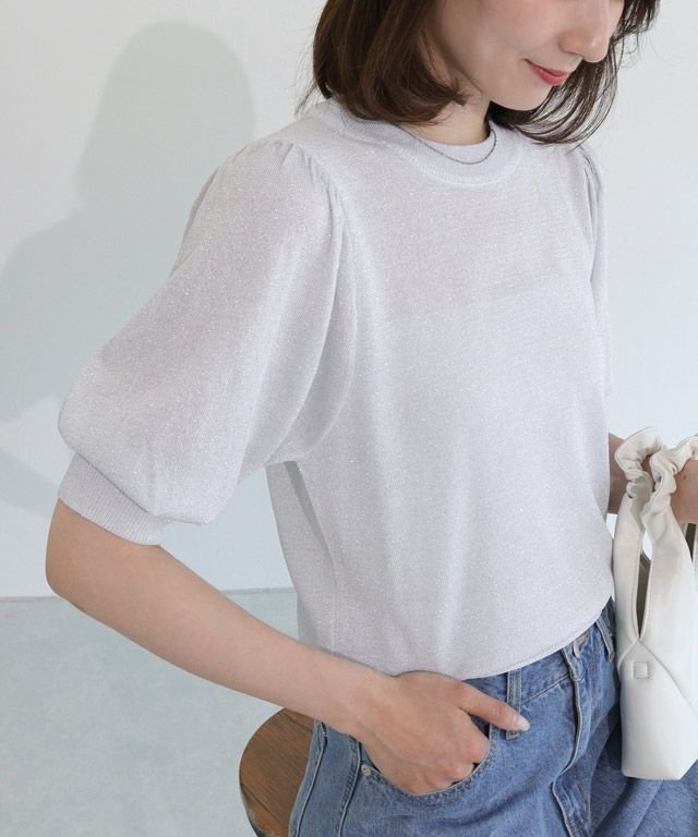 【ピエロ/Pierrot】の袖ボリュームラメシアーニット インテリア・キッズ・メンズ・レディースファッション・服の通販 founy(ファニー) https://founy.com/ ファッション Fashion レディースファッション Fashion for Women トップス・カットソー Cut & Sew Tops ニット Knit Tops & Sweaters インナー Innerwear キャミワンピース Cami Dress, Slip Dress シンプル Simple, Minimal トレンド Trend, Trending Now フェミニン Feminine, Girly プチプライス・低価格 Affordable / Budget Price |ID: prp329100004508250 ipo3291000000033345724