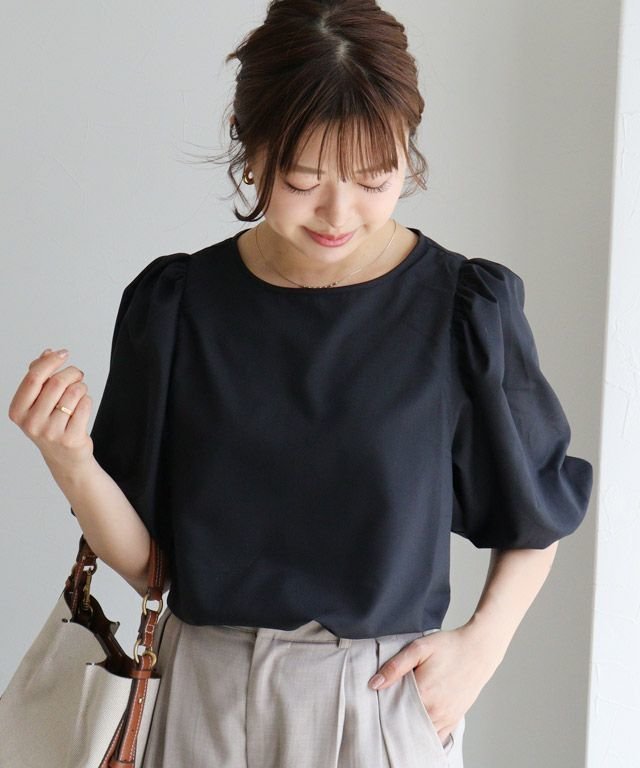 【ピエロ/Pierrot】のボリュームパフスリーブブラウス インテリア・キッズ・メンズ・レディースファッション・服の通販 founy(ファニー) 　ファッション　Fashion　レディースファッション　WOMEN　トップス・カットソー　Tops/Tshirt　シャツ/ブラウス　Shirts/Blouses　送料無料　Free Shipping　2025年　2025　2025春夏・S/S　Ss,Spring/Summer,2025　ストライプ　Stripe　スリーブ　Sleeve　プチプライス・低価格　Affordable　リボン　Ribbon　エレガント 上品　Elegant　157cm / ブラック / M|ID: prp329100004516476 ipo3291000000031917662