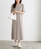 【ピエロ/Pierrot】の袖が選べる接触冷感テレコリブワンピース 166cm / グレージュ / 五分袖 / M|ID: prp329100004516493 ipo3291000000031917741