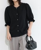 【ピエロ/Pierrot】の2wayパールボタンキャンディースリーブTブラウス 167cm / ブラック / M|ID:prp329100004524359