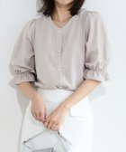 【ピエロ/Pierrot】の2wayパールボタンキャンディースリーブTブラウス 167cm / グレー / M|ID:prp329100004524359