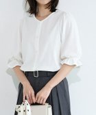 【ピエロ/Pierrot】の2wayパールボタンキャンディースリーブTブラウス 167cm / オフホワイト / M|ID:prp329100004524359