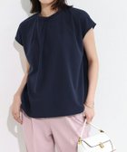 【ピエロ/Pierrot】のタイ風フレンチスリーブTブラウス 167cm / ネイビー / M|ID: prp329100004524364 ipo3291000000032002920