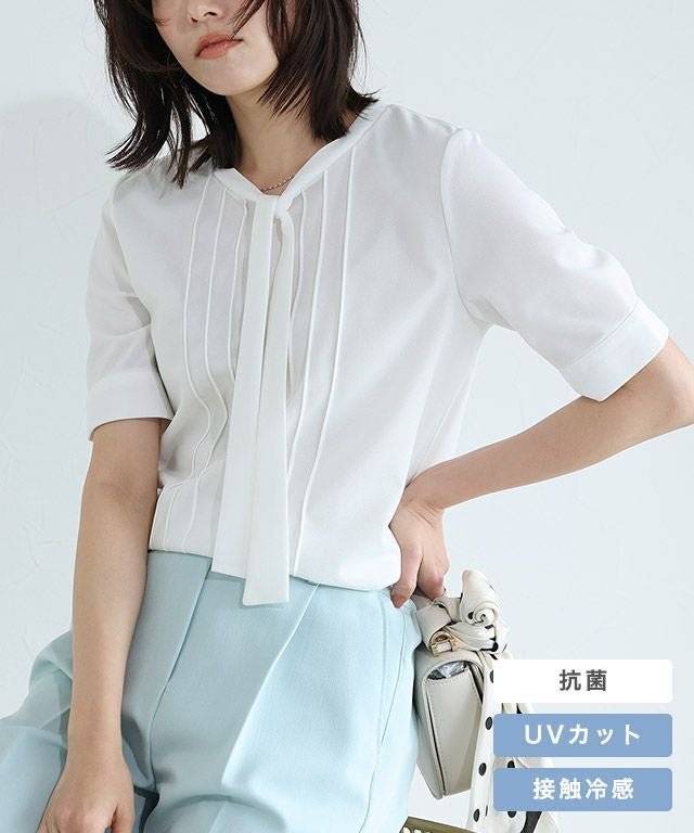 【ピエロ/Pierrot】のピンタックタイデザインTブラウス インテリア・キッズ・メンズ・レディースファッション・服の通販 founy(ファニー) 　ファッション　Fashion　レディースファッション　Fashion for Women　トップス・カットソー　Cut & Sew Tops　シャツ・ブラウス・オフィスカジュアル　Elegant Blouses & Button-Ups　インナー　Innerwear　カットソー　Cut and Sewn Top　ジョーゼット　Georgette, Semi-Sheer Fabric　プチプライス・低価格　Affordable / Budget Price　エレガント 上品　Elegant　ピンタックタイデザインTブラウス|ID: prp329100004524367 ipo3291000000036072248