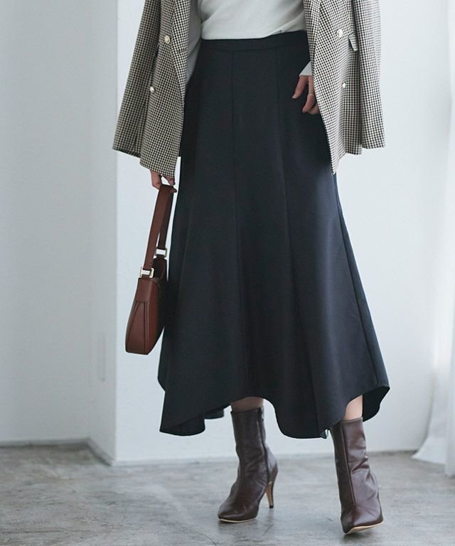 【ピエロ/Pierrot】のランダムヘムスカート インテリア・キッズ・メンズ・レディースファッション・服の通販 founy(ファニー) 　ファッション　Fashion　レディースファッション　WOMEN　スカート　Skirt　フレア　Flare　プチプライス・低価格　Affordable　167cm / ブラック / M|ID: prp329100004529910 ipo3291000000032027215
