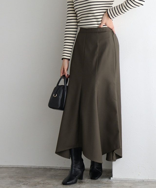 【ピエロ/Pierrot】のランダムヘムスカート インテリア・キッズ・メンズ・レディースファッション・服の通販 founy(ファニー) 　ファッション　Fashion　レディースファッション　WOMEN　スカート　Skirt　フレア　Flare　プチプライス・低価格　Affordable　163cm / モカ / M|ID: prp329100004529910 ipo3291000000032027218