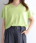 【ピエロ/Pierrot】の【接触冷感】ネックが選べるフレンチドルマンニット 157cm / ライム / Vネック / M|ID:prp329100004535535
