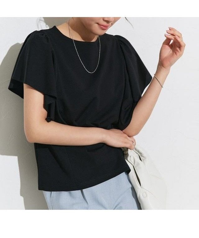 【ピエロ/Pierrot】の接触冷感ラッフルTシャツ インテリア・キッズ・メンズ・レディースファッション・服の通販 founy(ファニー) 　ファッション　Fashion　レディースファッション　WOMEN　トップス・カットソー　Tops/Tshirt　シャツ/ブラウス　Shirts/Blouses　ロング / Tシャツ　T-Shirts　送料無料　Free Shipping　2025年　2025　2025春夏・S/S　Ss,Spring/Summer,2025　カットソー　Cut And Sew　シンプル　Simple　プチプライス・低価格　Affordable　ラッフル　Raffle　エレガント 上品　Elegant　166cm / ブラック / M|ID: prp329100004535538 ipo3291000000032051872