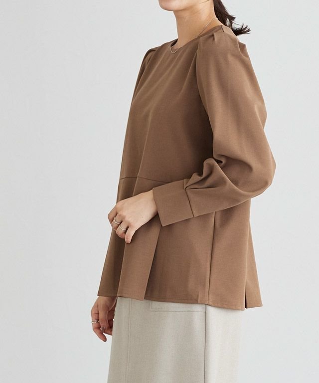 【ピエロ/Pierrot】のペプラムTブラウス インテリア・キッズ・メンズ・レディースファッション・服の通販 founy(ファニー) 　ファッション　Fashion　レディースファッション　WOMEN　トップス・カットソー　Tops/Tshirt　シャツ/ブラウス　Shirts/Blouses　送料無料　Free Shipping　カットソー　Cut And Sew　ジョーゼット　Georgette　バランス　Balance　フレア　Flare　プチプライス・低価格　Affordable　ペプラム　Peplum　エレガント 上品　Elegant　再入荷　Restock/Back In Stock/Re Arrival　キャメル|ID: prp329100004537639 ipo3291000000032064551