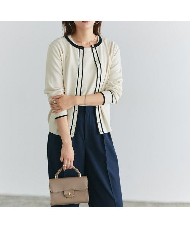 【ピエロ/Pierrot】のアンサンブルニット インテリア・キッズ・メンズ・レディースファッション・服の通販 founy(ファニー) 　ファッション　Fashion　レディースファッション　Ladies' Fashion Online　トップス・カットソー　Tops/Tshirt　ニット　Knit Tops　アンサンブル　Knit Ensemble　2025年　2025　2025春夏・S/S　Ss,Spring/Summer,2025　アンサンブル　Ensemble　インナー　Inner　カーディガン　Cardigan　シンプル　Simple　プチプライス・低価格　Affordable　ベーシック　Basic　エレガント 上品　Elegant　半袖　Short Sleeve　166cm / アイボリー×ブラック / M|ID: prp329100004537646 ipo3291000000032637926