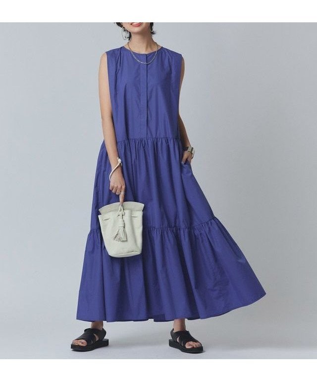 【ピエロ/Pierrot】のRASW タックスリーブティアードワンピース インテリア・キッズ・メンズ・レディースファッション・服の通販 founy(ファニー) 　ファッション　Fashion　レディースファッション　Fashion for Women　ワンピース　Dresses　ノースリーブ　Sleeveless, No-Sleeve　バランス　Balance, Style Balance　プチプライス・低価格　Affordable / Budget Price　ポケット　Pocket, Pocket Detail　エレガント 上品　Elegant　166cm / ロイヤルブルー / M|ID: prp329100004539781 ipo3291000000035646430