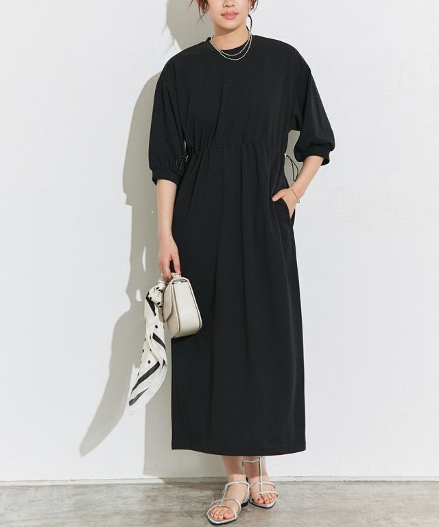 【ピエロ/Pierrot】のウエストドロストデザインワンピース 人気、トレンドファッション・服の通販 founy(ファニー) 　ファッション　Fashion　レディースファッション　Fashion for Women　ワンピース　Dresses　ギャザー　Gathered, Ruffled　サンダル　Sandals, Summer Shoes　ジョーゼット　Georgette, Semi-Sheer Fabric　スニーカー　Sneakers, Trainers　スリーブ　Sleeve, Long Sleeve / Short Sleeve　プチプライス・低価格　Affordable / Budget Price　夏　Summer　 other-1|ID: prp329100004541658 ipo3291000000035646435