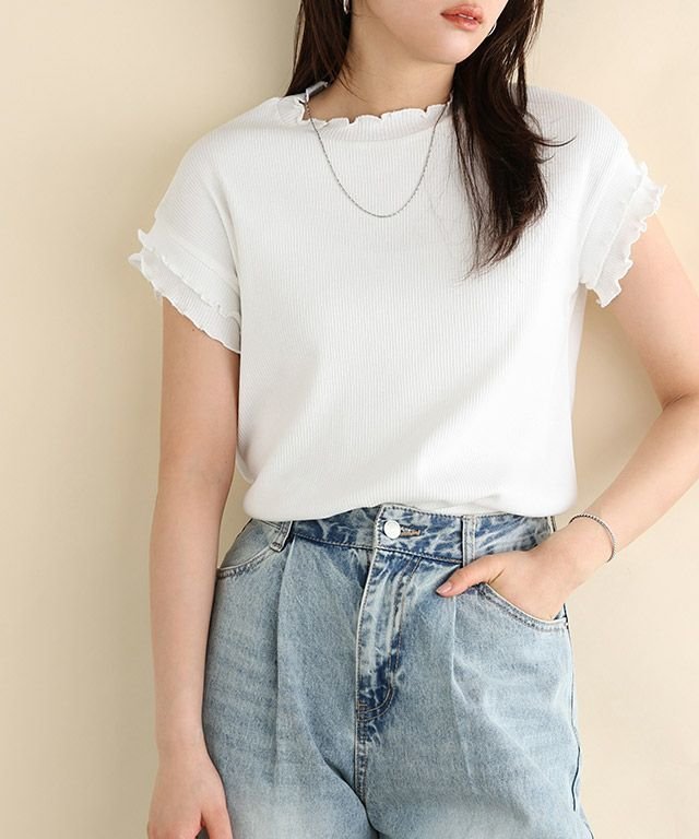 【ピエロ/Pierrot】のコットンリブメローフレンチTシャツ インテリア・キッズ・メンズ・レディースファッション・服の通販 founy(ファニー) 　ファッション　Fashion　レディースファッション　WOMEN　トップス・カットソー　Tops/Tshirt　シャツ/ブラウス　Shirts/Blouses　ロング / Tシャツ　T-Shirts　送料無料　Free Shipping　2025年　2025　2025春夏・S/S　Ss,Spring/Summer,2025　フィット　Fit　フェミニン　Feminine　プチプライス・低価格　Affordable　ロング　Long　コットンリブメローフレンチTシャツ|ID: prp329100004541659 ipo3291000000032088960