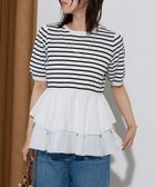 【ピエロ/Pierrot】の布帛ドッキングペプラムニット 布帛ドッキングペプラムニット|ID:prp329100004547971